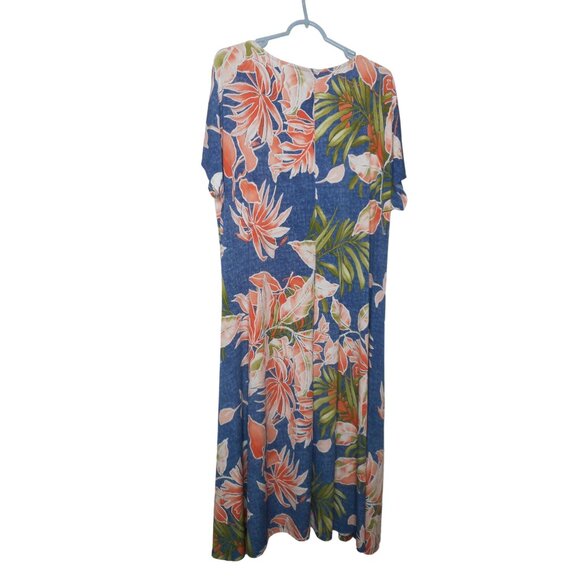 Attitudes by Renee QVC Sz 2XP Blue Orange Tropical Multicolor maxi dress - Picture 5 of 9